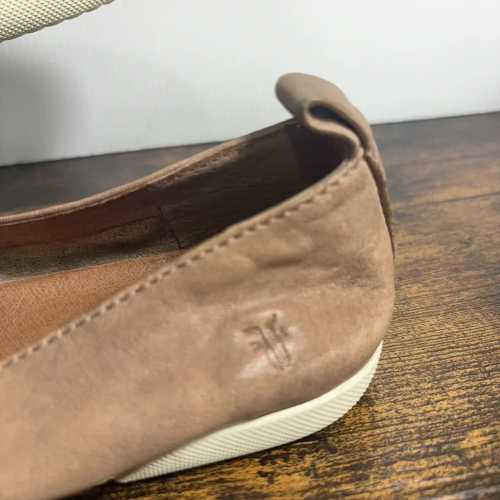 Frye Melanie Ballet Flats Womens 7.5M Brown Leather Slip On Rustic Boho